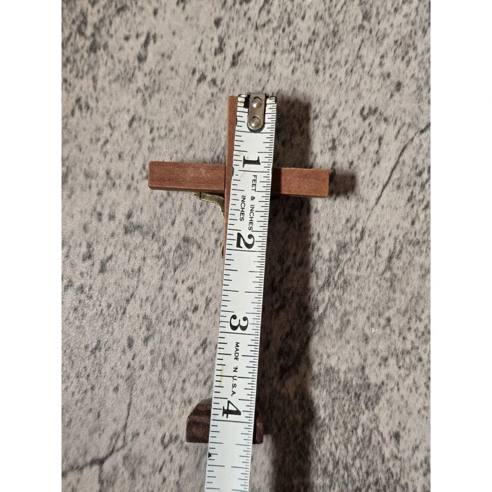 Small Wood & Metal Crucifix Cross Sacred Heart League 4.25